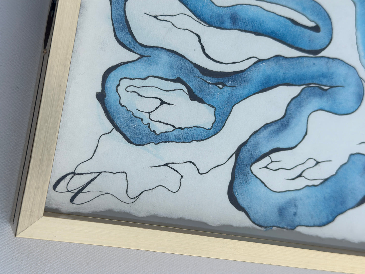 “Eudimonia” -An Original Watercolor on Paper in Gold Frame