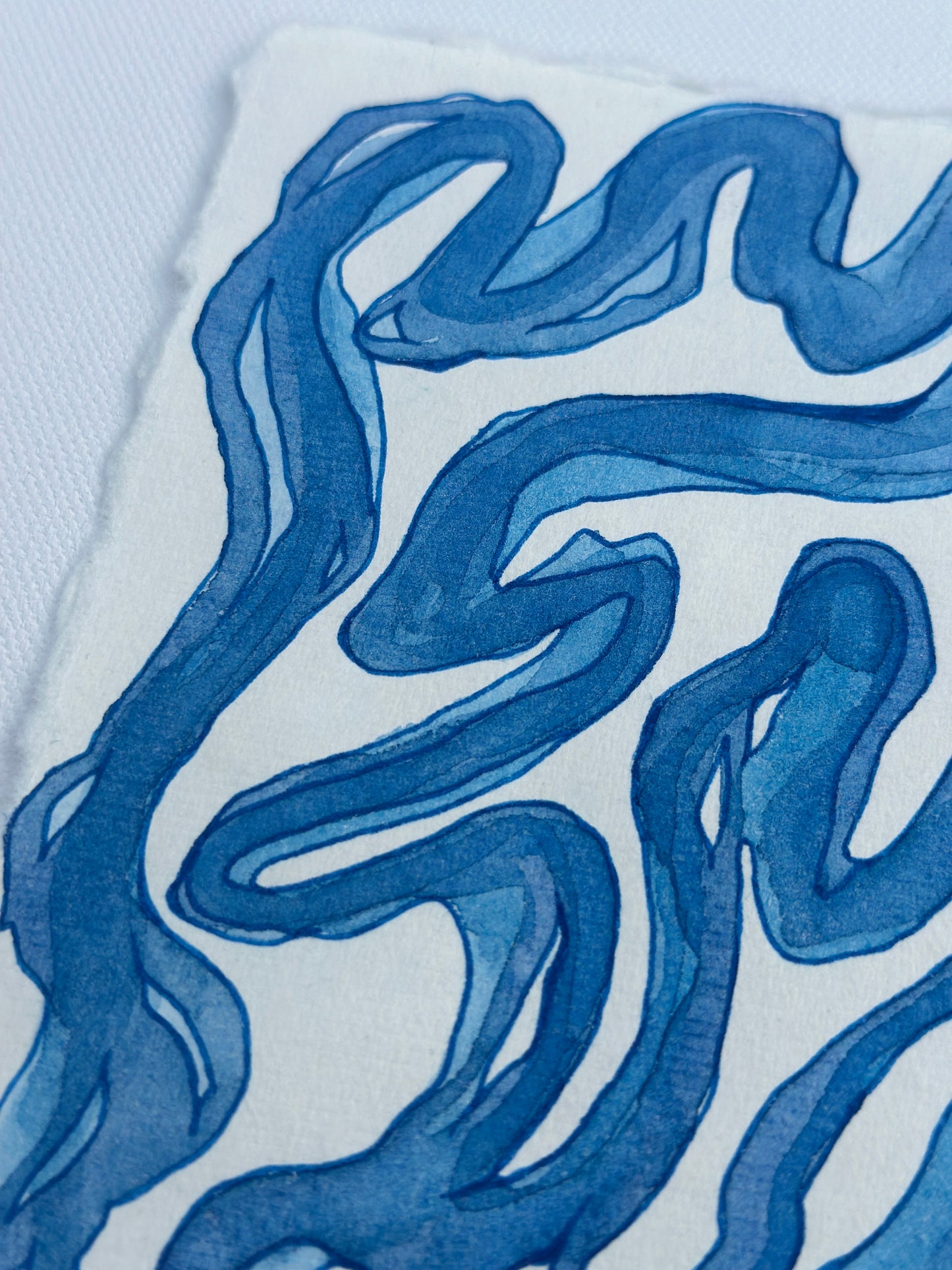 “Blue Whisper” - An Original Watercolor Study on Paper in clear acrylic frame