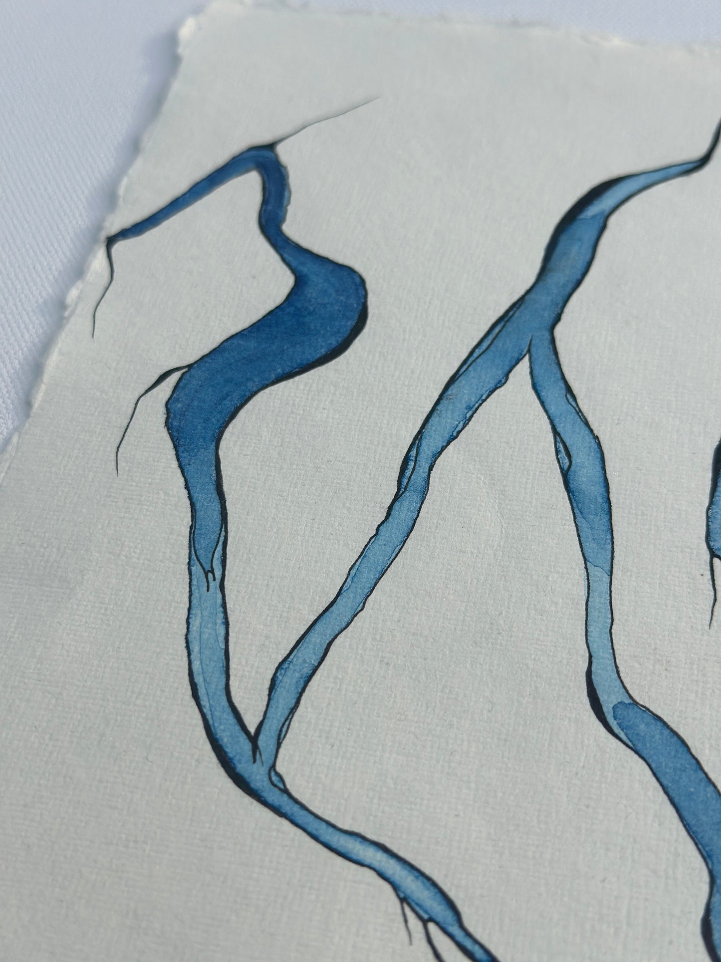 “Eudaimonia” - An Original Watercolor on Paper in custom black frame with museum glass