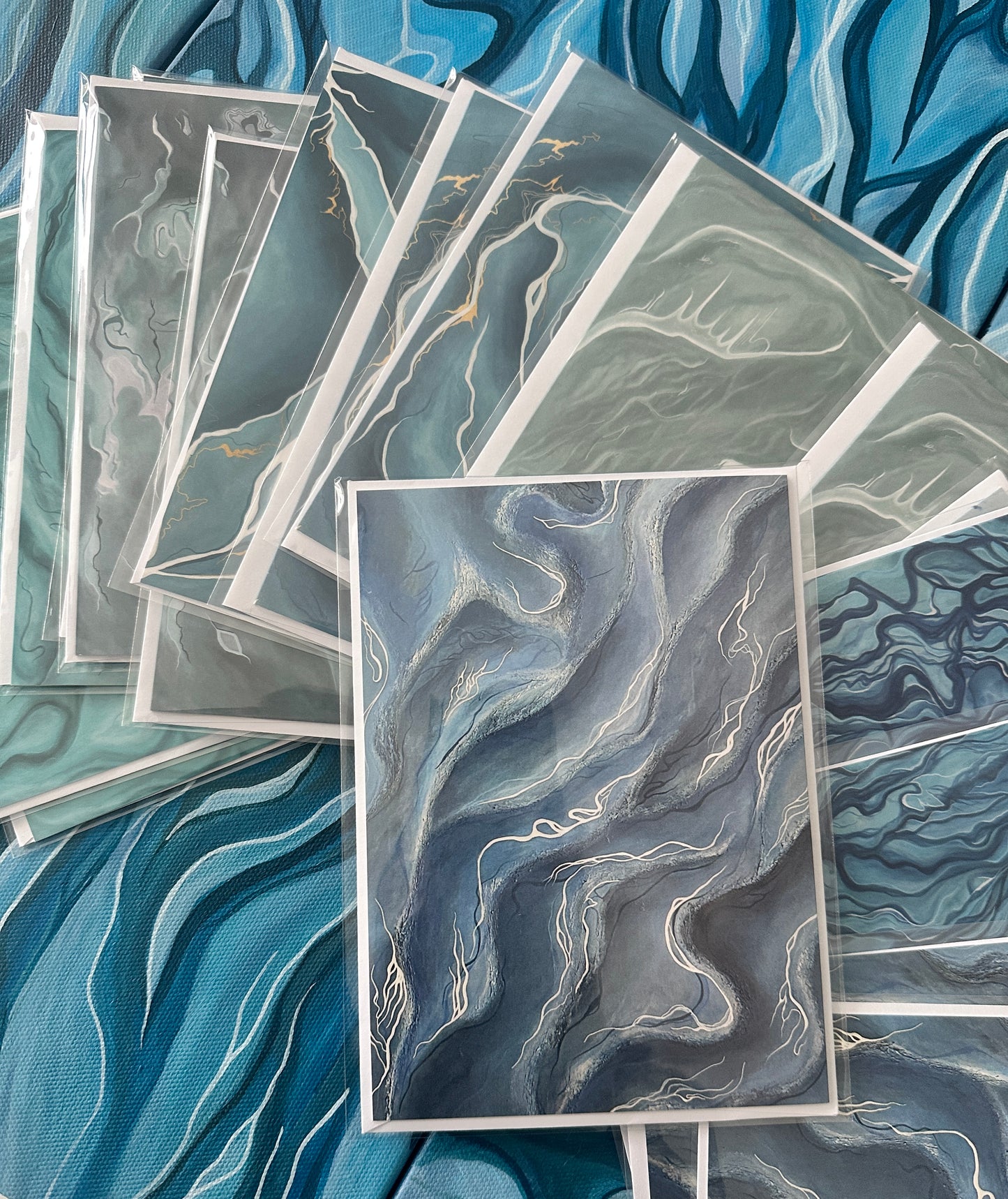 Blue Greeting Cards