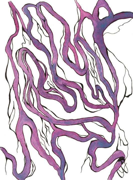 "ΕΥΧΑΡΙΣΤΗΑ ΥΙΑ ΥΓΗΑ - GRATITUDE FOR HEALTH" Original Watercolor and Ink