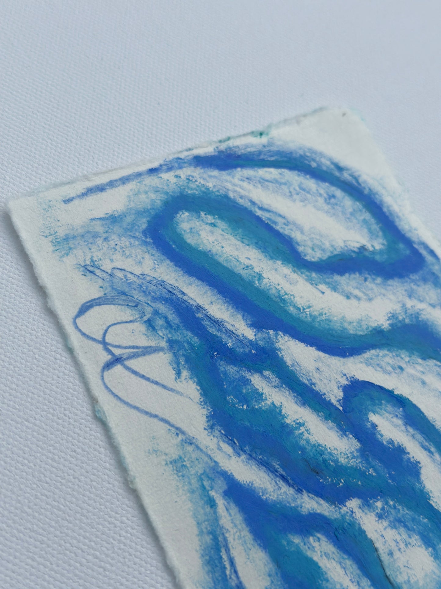 “Blue Mist” - An Original Watercolor & Pastel on Paper in clear acrylic frame