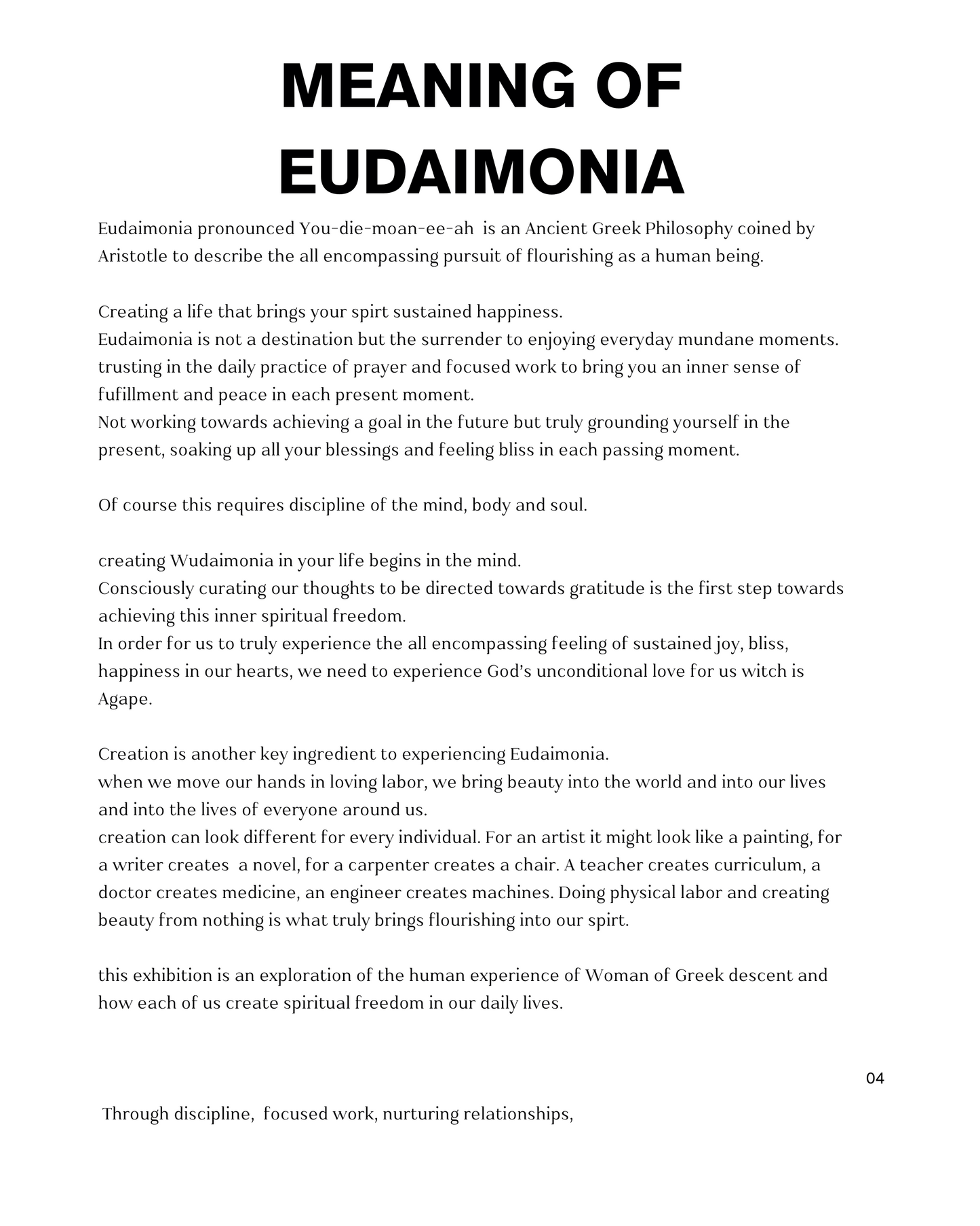 "Eudaimonia: Create Spiritual Freedom" Fine Art Exhibition Catalog