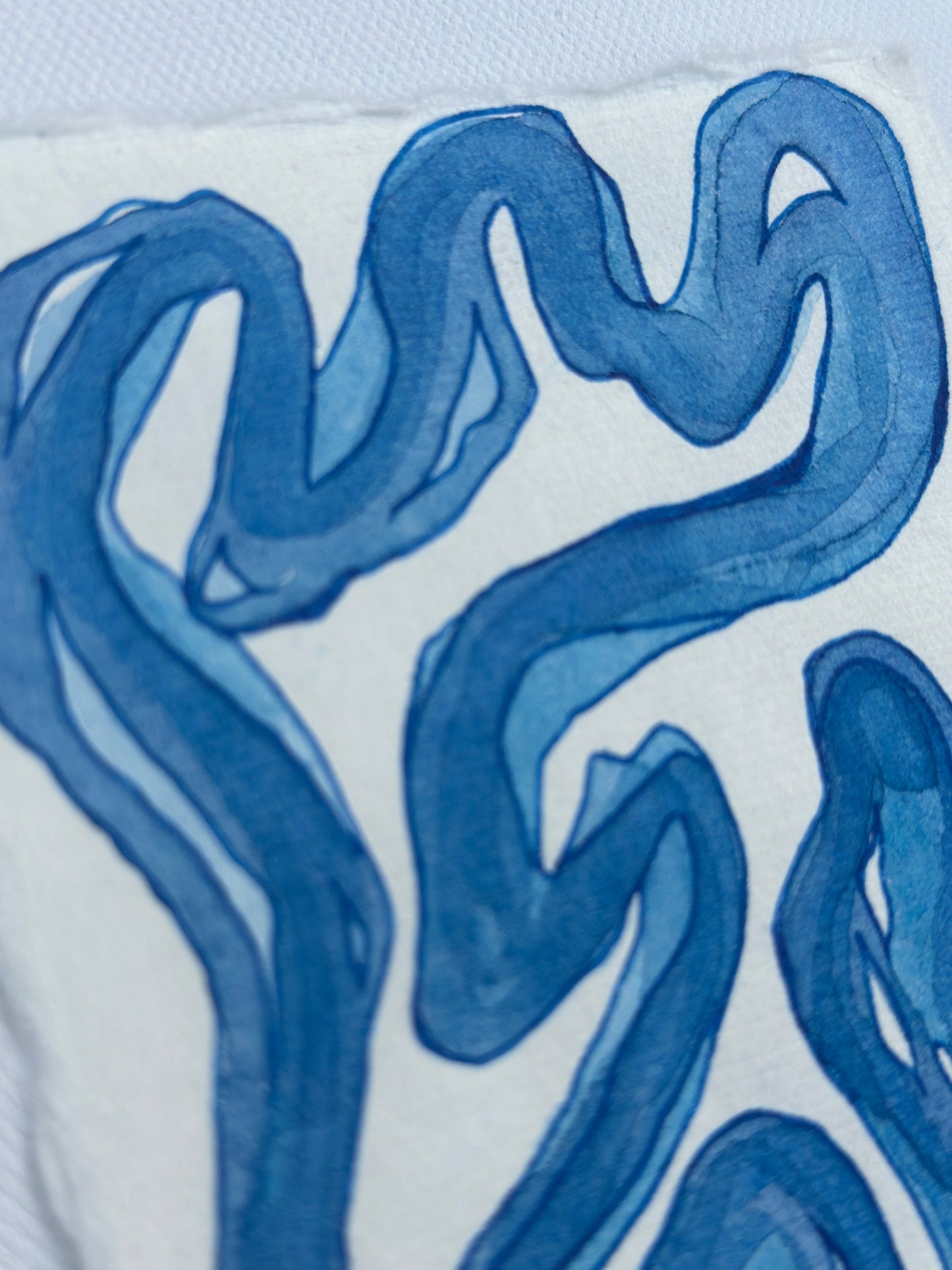 “Blue Whisper” - An Original Watercolor Study on Paper in clear acrylic frame