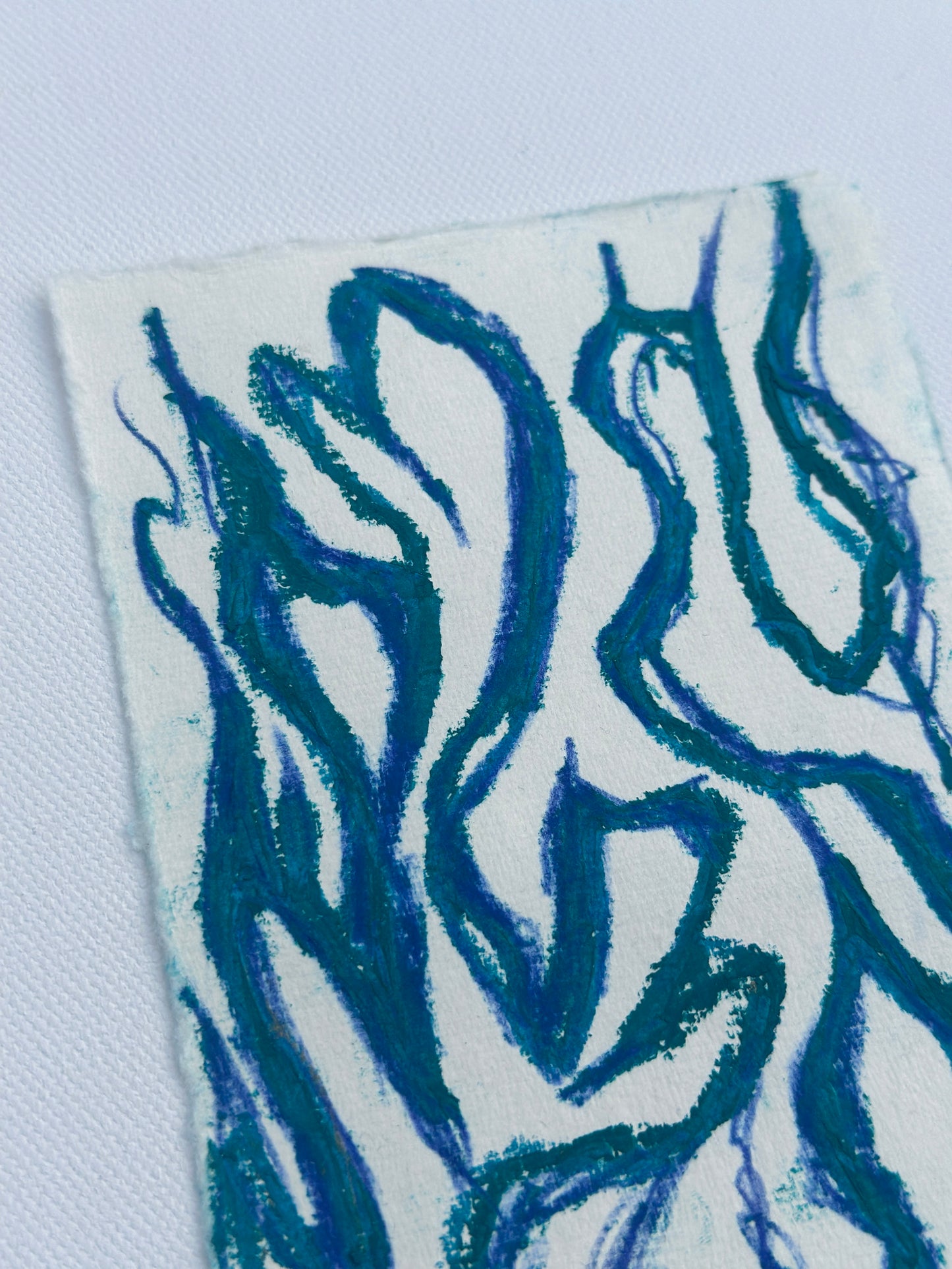 “Misty Moss” - An Original Watercolor & Pastel on Paper in clear acrylic frame