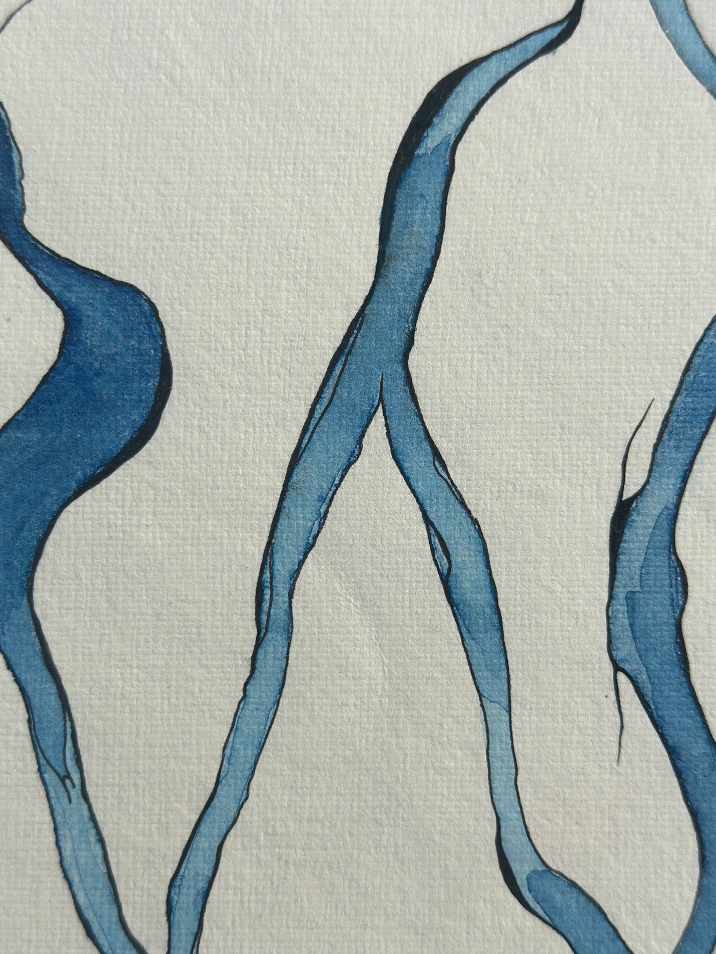 “Eudaimonia” - An Original Watercolor on Paper in custom black frame with museum glass