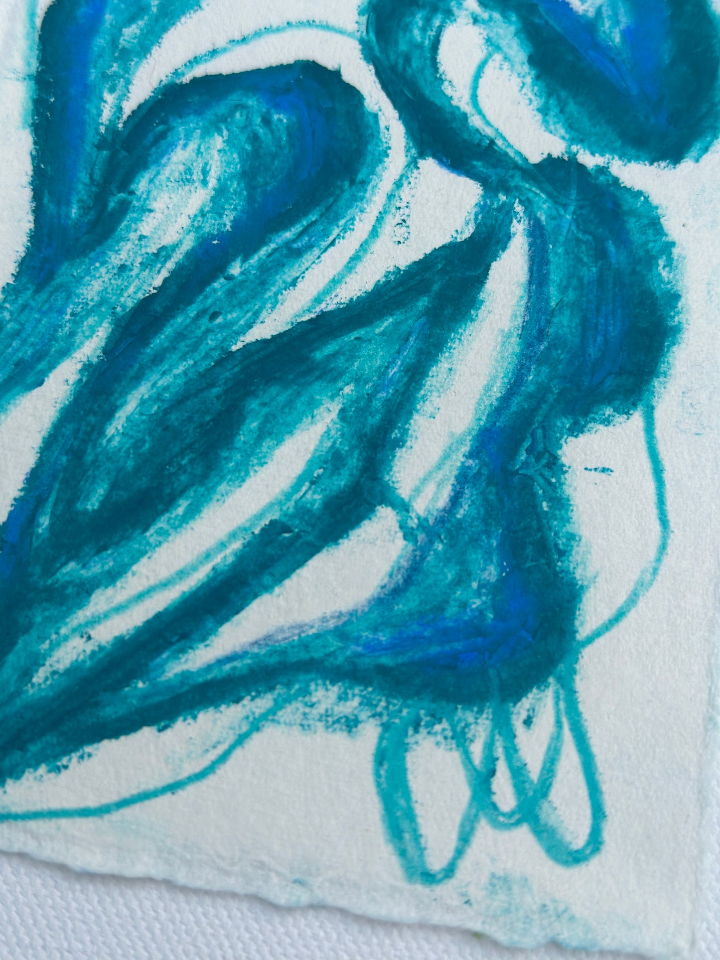 “Misty Air” - An Original Watercolor & Pastel on Paper in clear acrylic frame