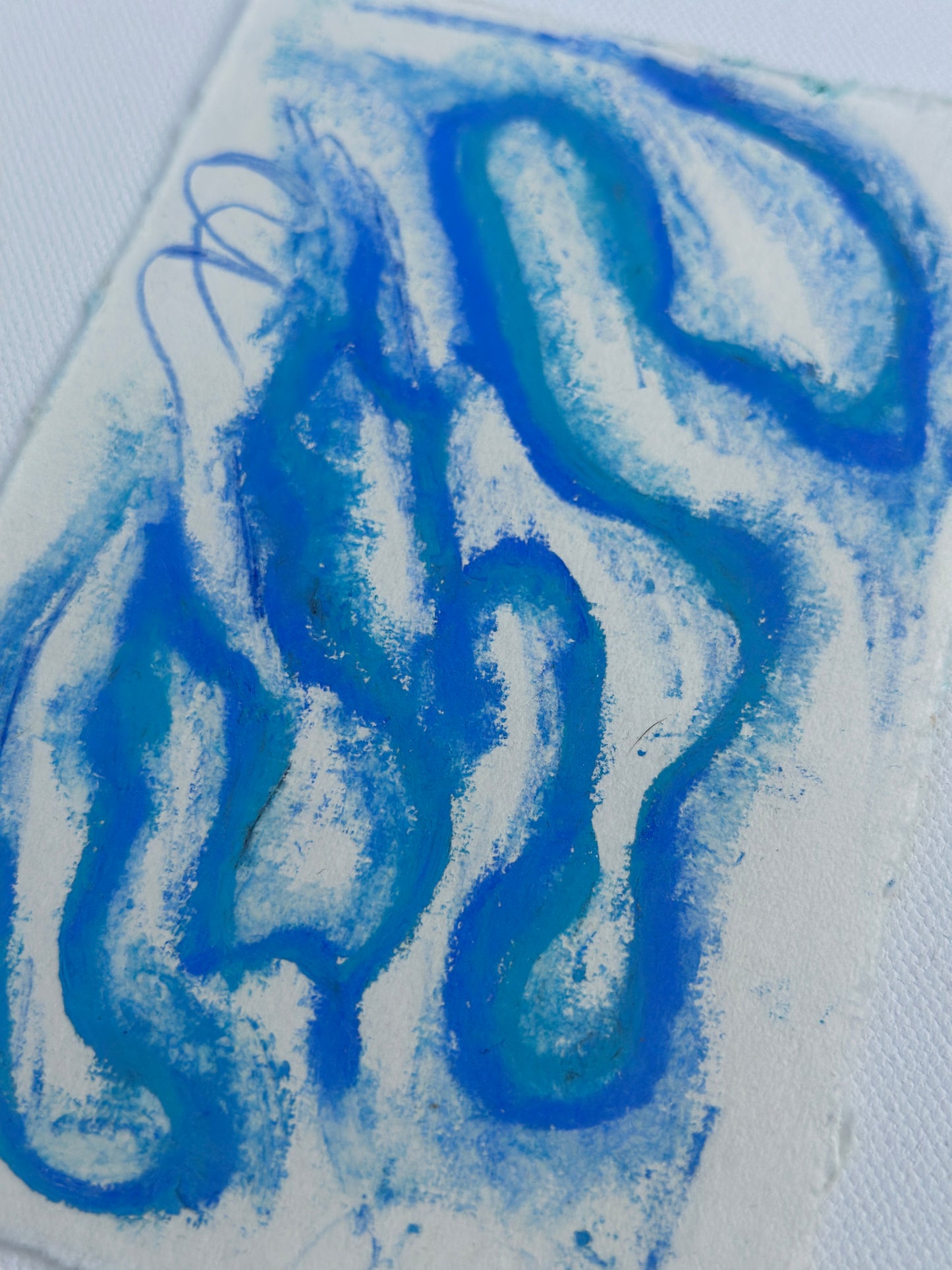 “Blue Mist” - An Original Watercolor & Pastel on Paper in clear acrylic frame