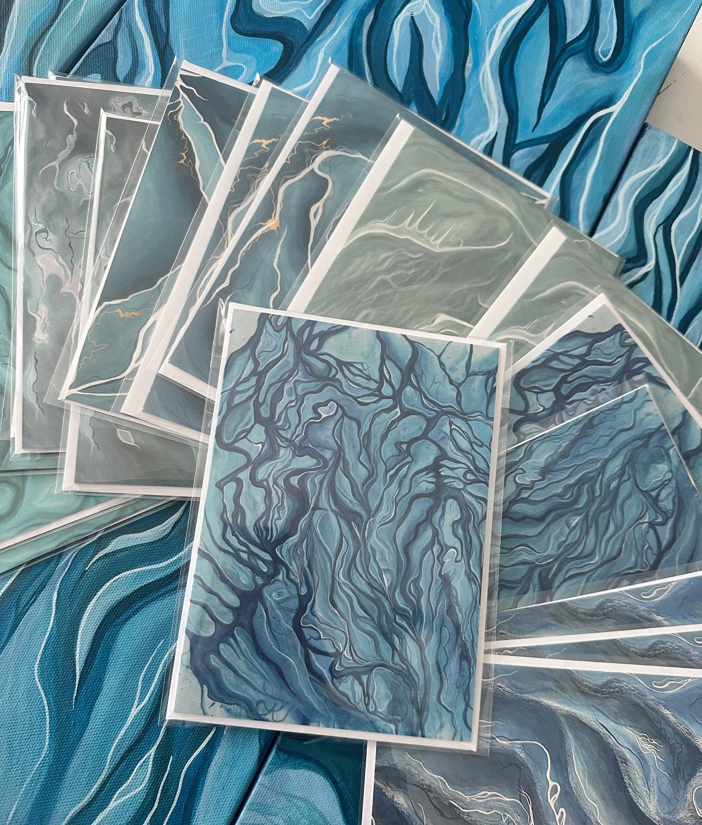 Blue Greeting Cards