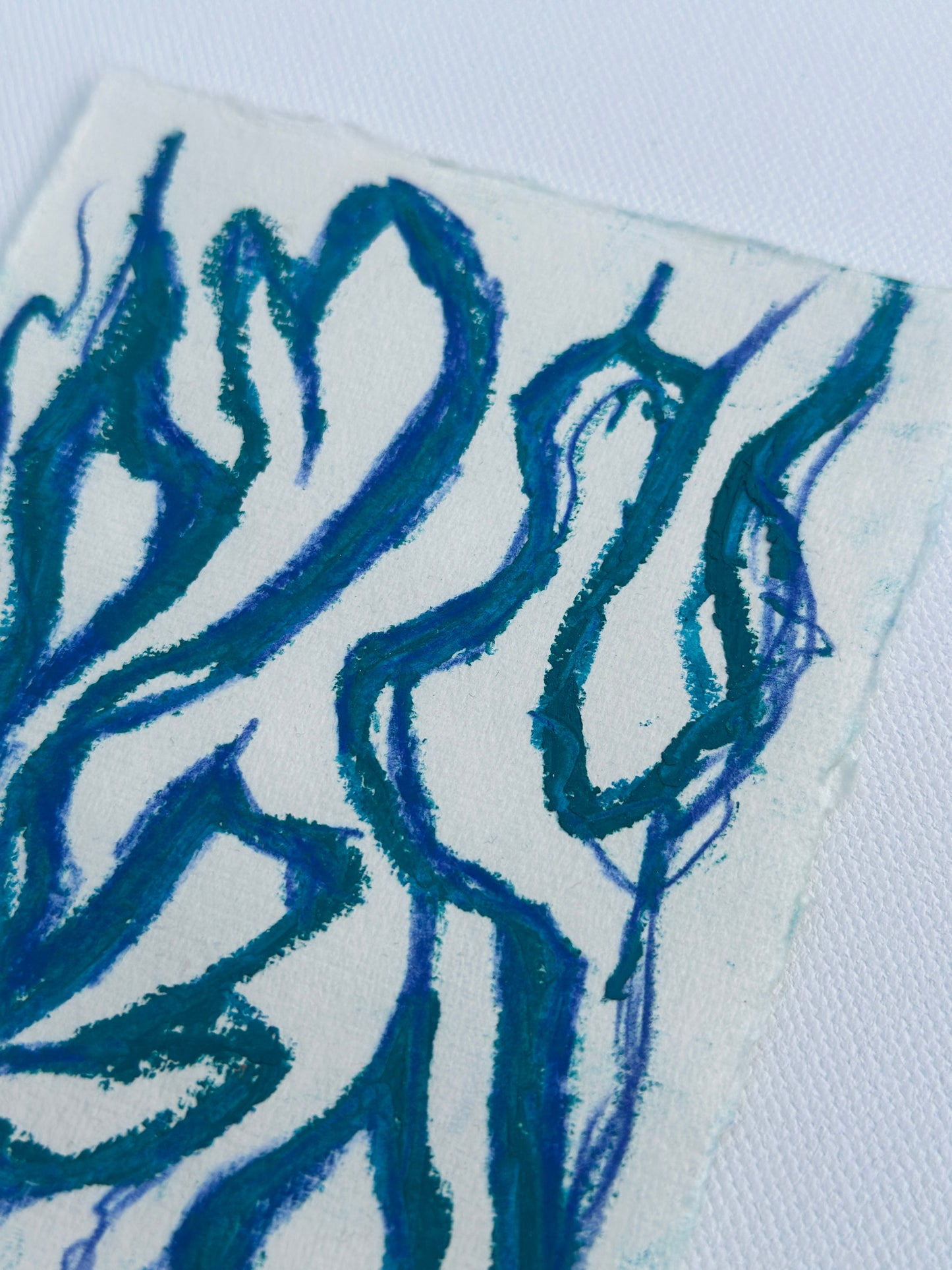 “Misty Moss” - An Original Watercolor & Pastel on Paper in clear acrylic frame