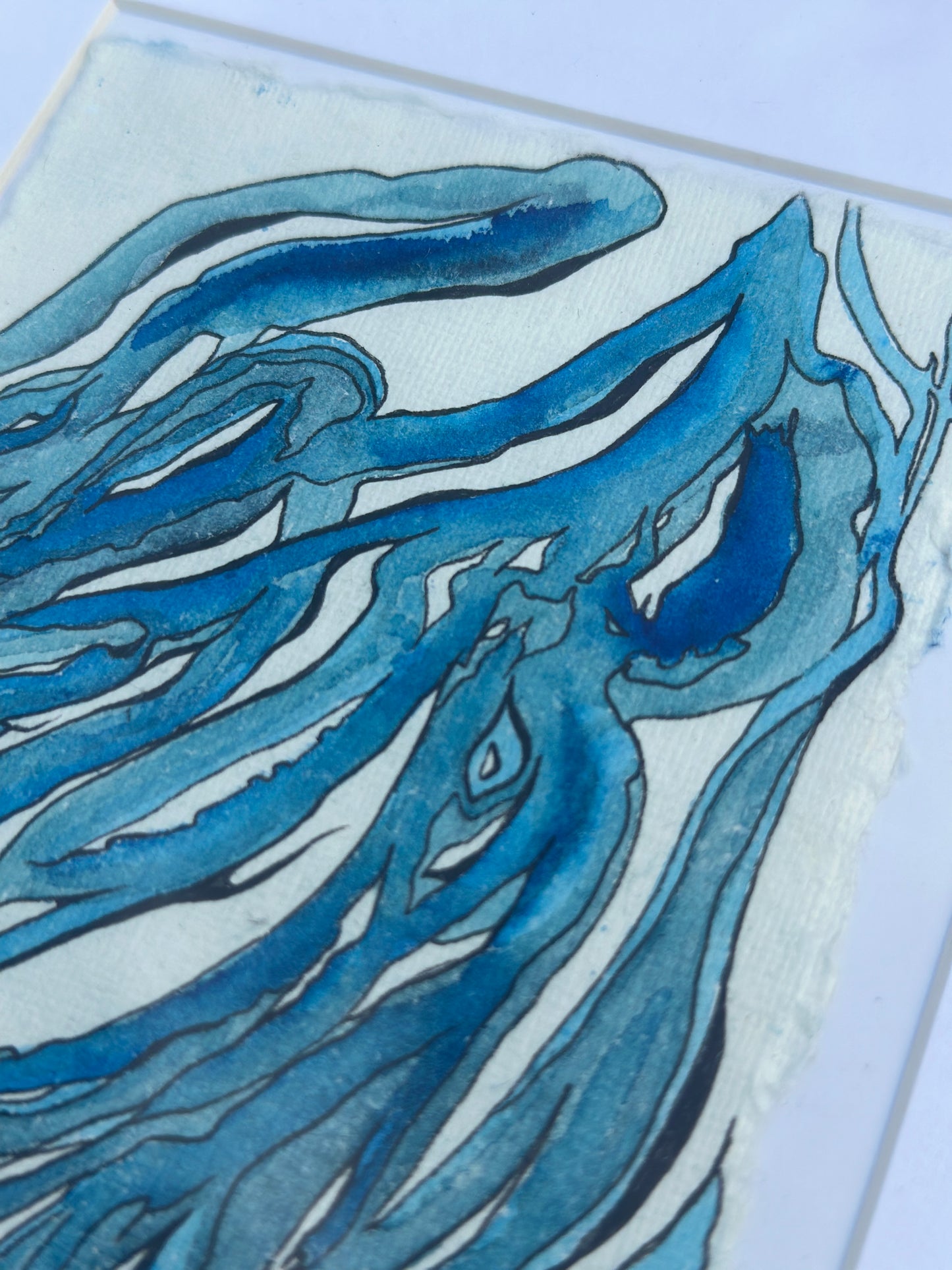“Eudaimonia” - An Original Watercolor on Paper in clear acrylic frame