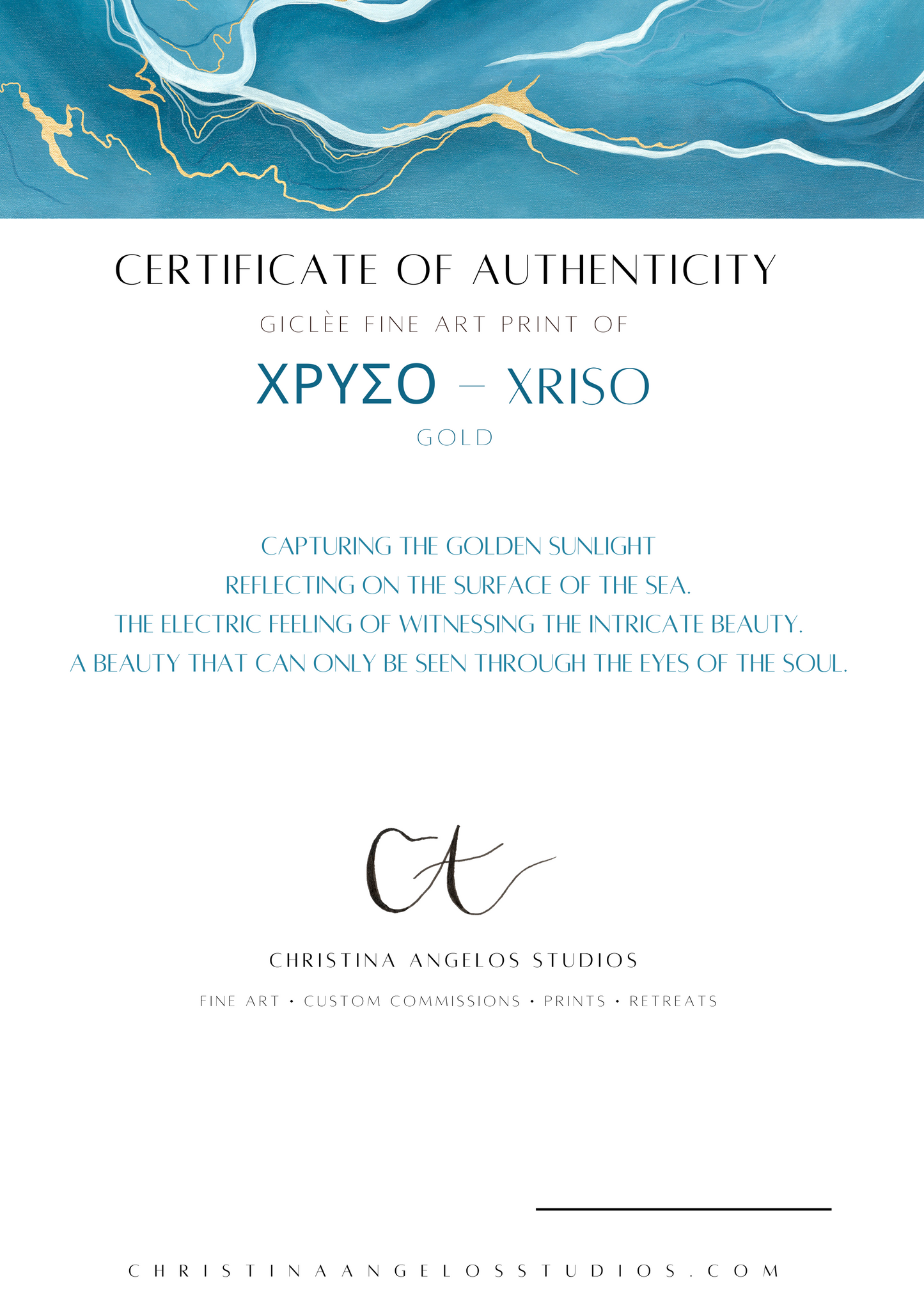 “XRUSO - GOLD” Limited Edition Giclèe Fine Art Print