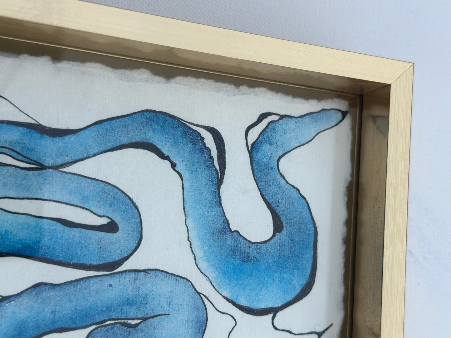 “Eudimonia” -An Original Watercolor on Paper in Gold Frame