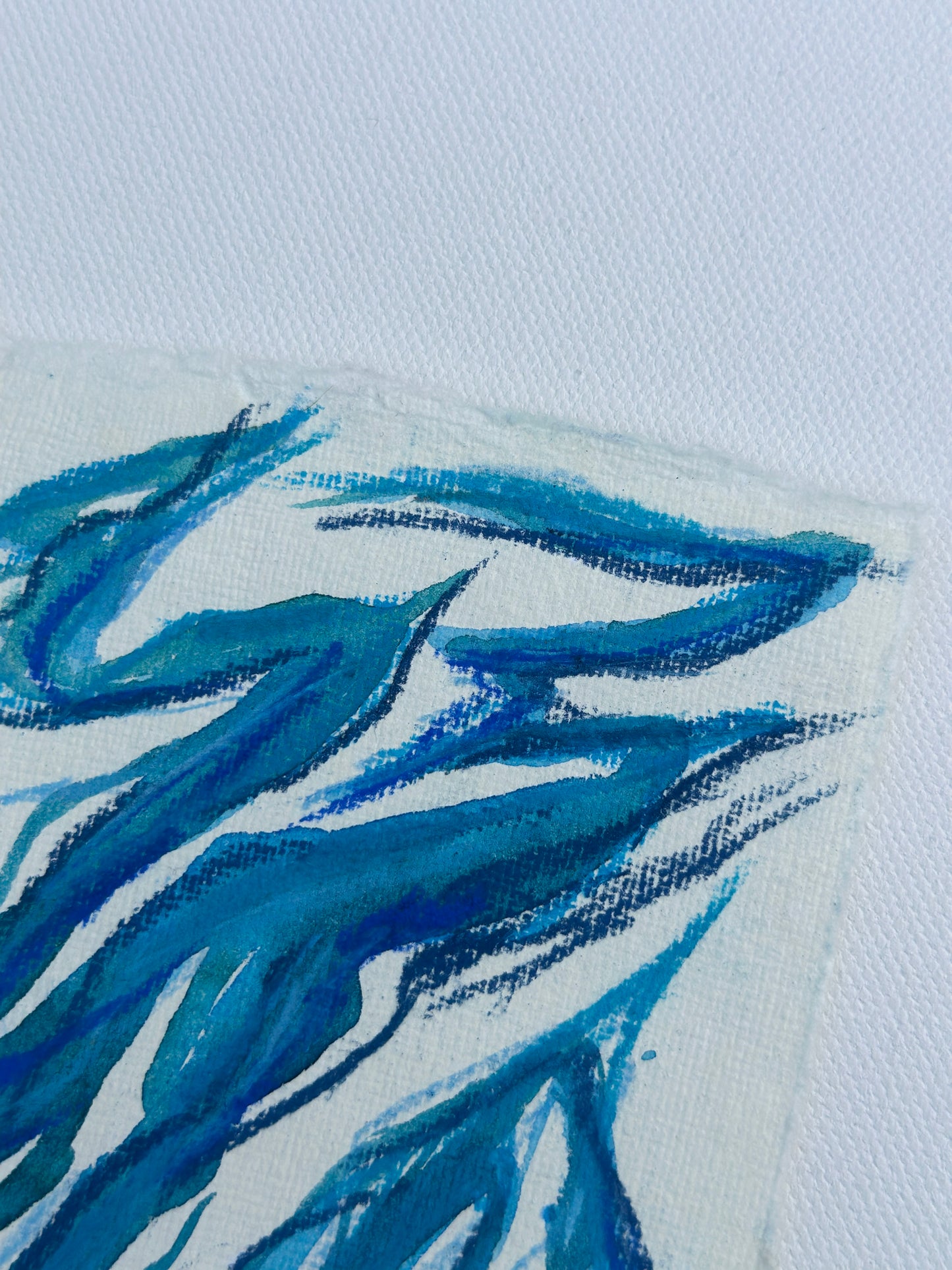 “Misty Storm ” - An Original Watercolor & Pastel on Paper in clear acrylic frame