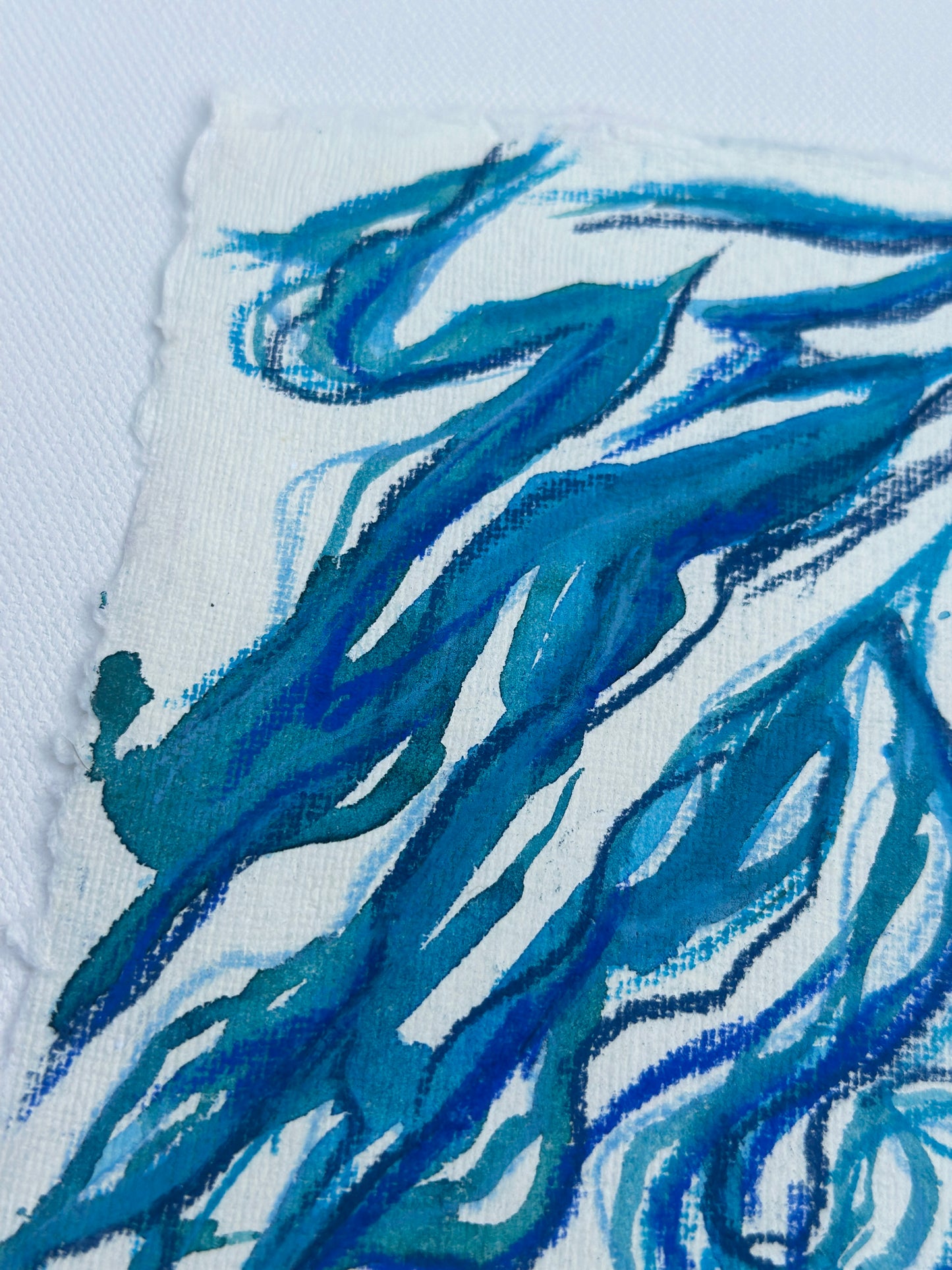 “Misty Storm ” - An Original Watercolor & Pastel on Paper in clear acrylic frame