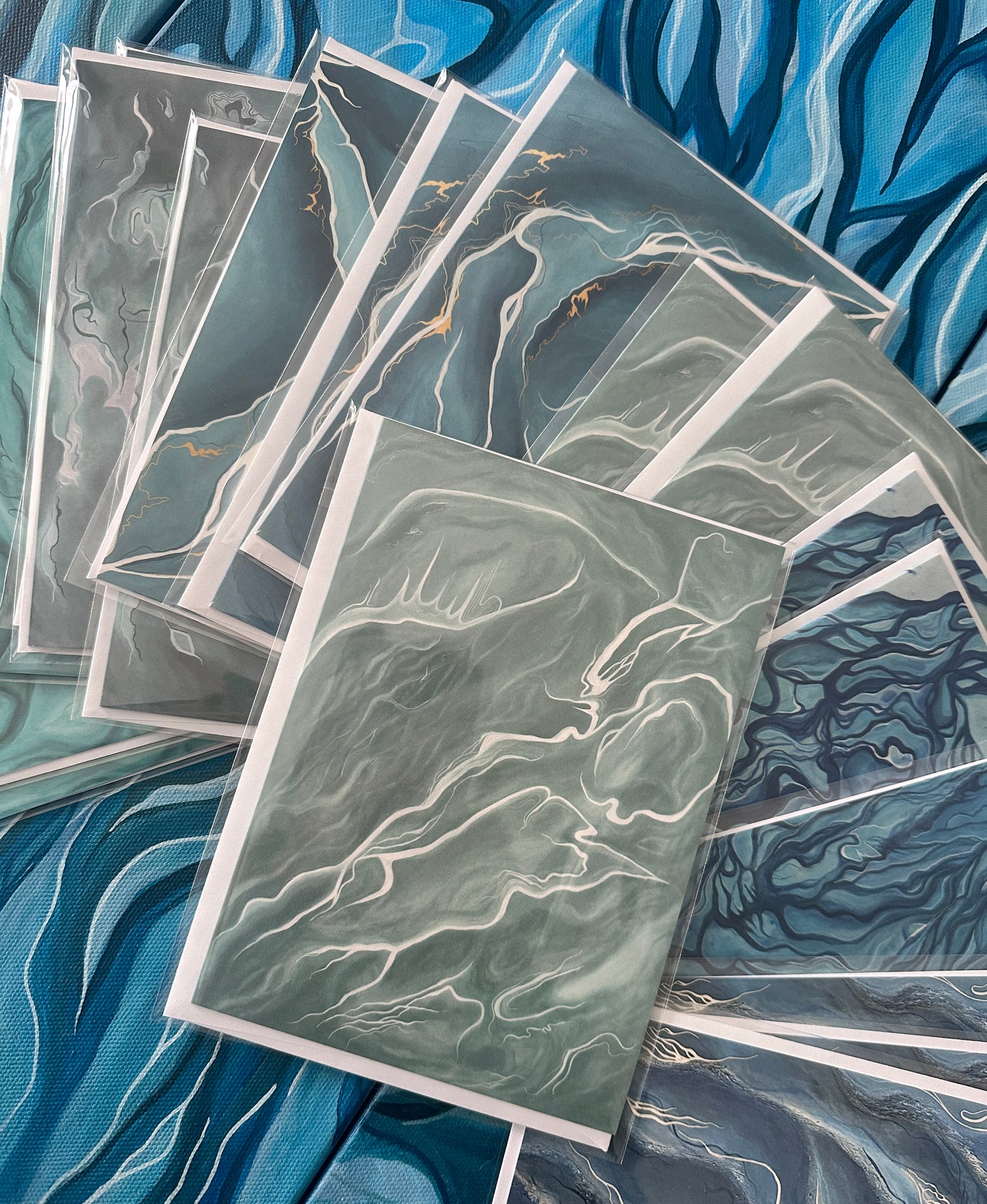 Blue Greeting Cards