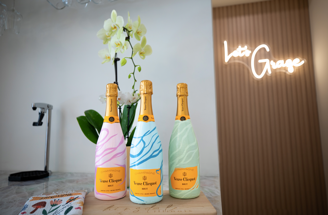 Hand Painted Champagne Bottle