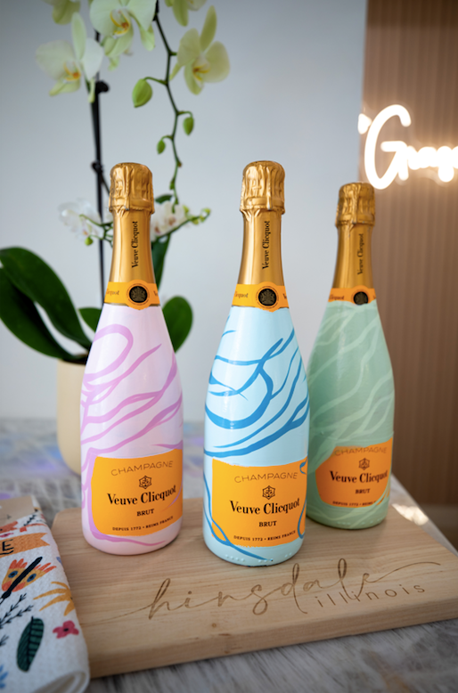 Hand Painted Champagne Bottle