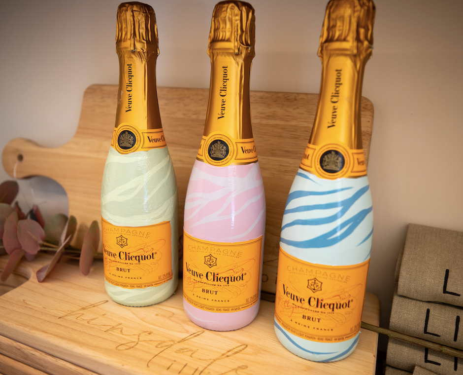 Hand Painted Champagne Bottle