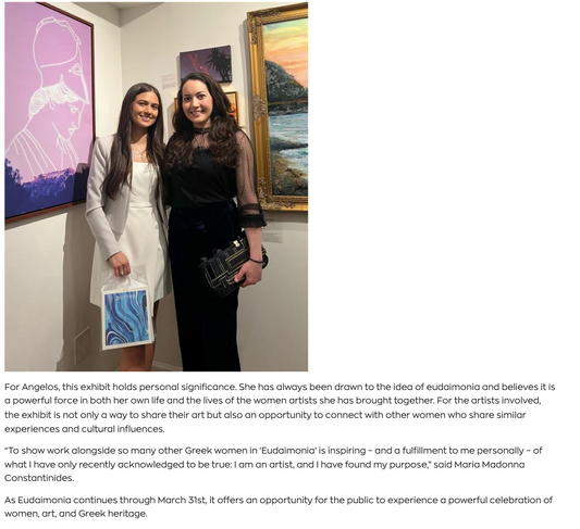 "Creating Eudaimonia Exhibit Celebrates Women Artists Inspired by Greece" By The National Herald
