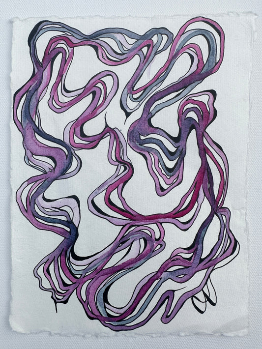 Laffey Taffy -An Original Watercolor Study on Paper in Acrylic Frame