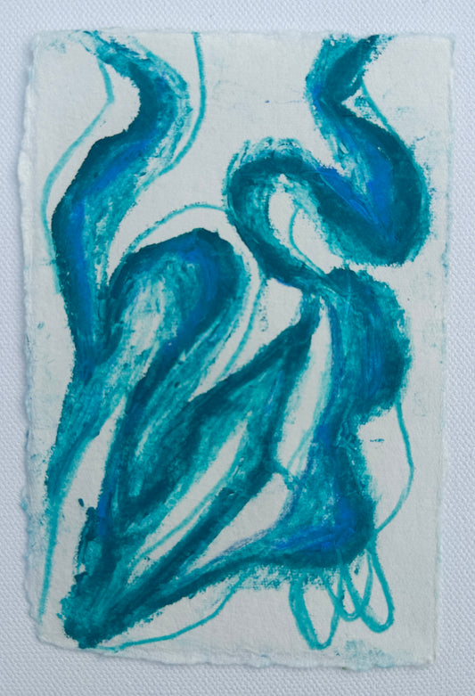“Misty Air” - An Original Watercolor & Pastel on Paper in clear acrylic frame