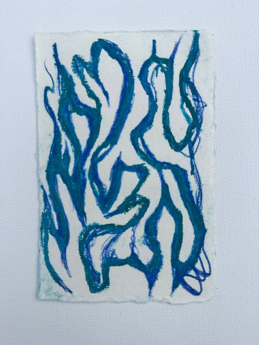 “Misty Moss” - An Original Watercolor & Pastel on Paper in clear acrylic frame