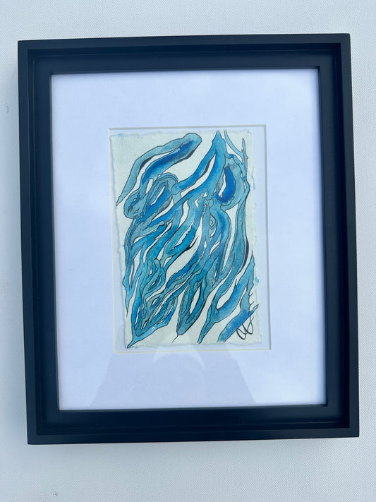 “Eudaimonia” - An Original Watercolor  on Paper in clear acrylic frame