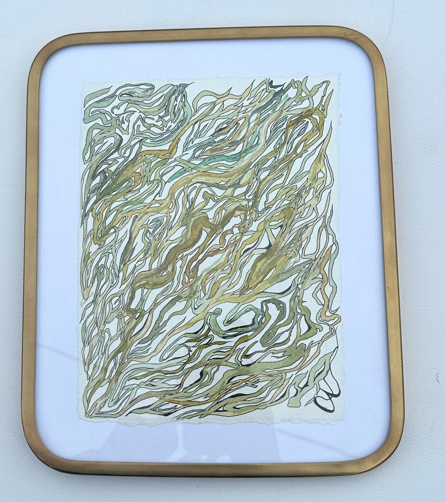 “Abundance” -An Original Watercolor on Paper in Gold Frame