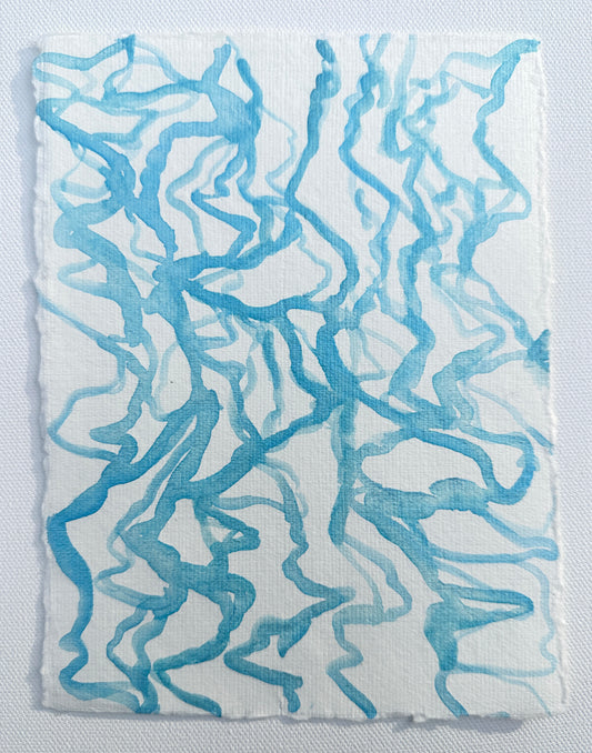 “Shimmering Waves” -An Original Watercolor Study on Paper in Acrylic Frame