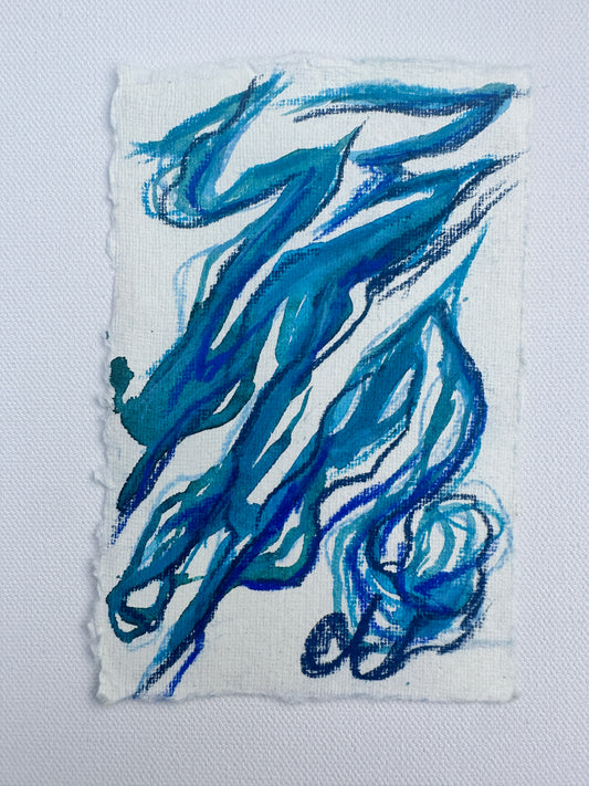“Misty Storm ” - An Original Watercolor & Pastel on Paper in clear acrylic frame