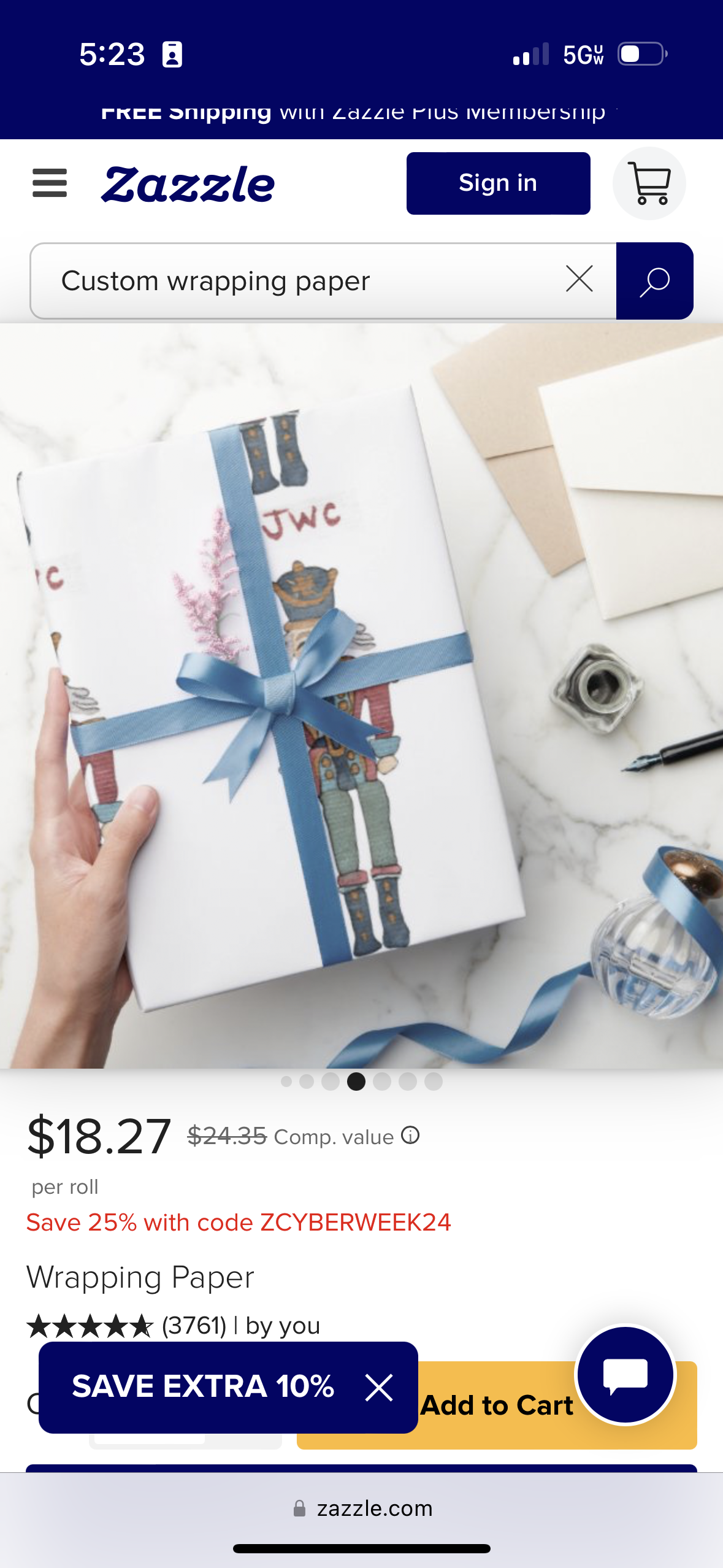 HJWC Holiday Wrapping Paper