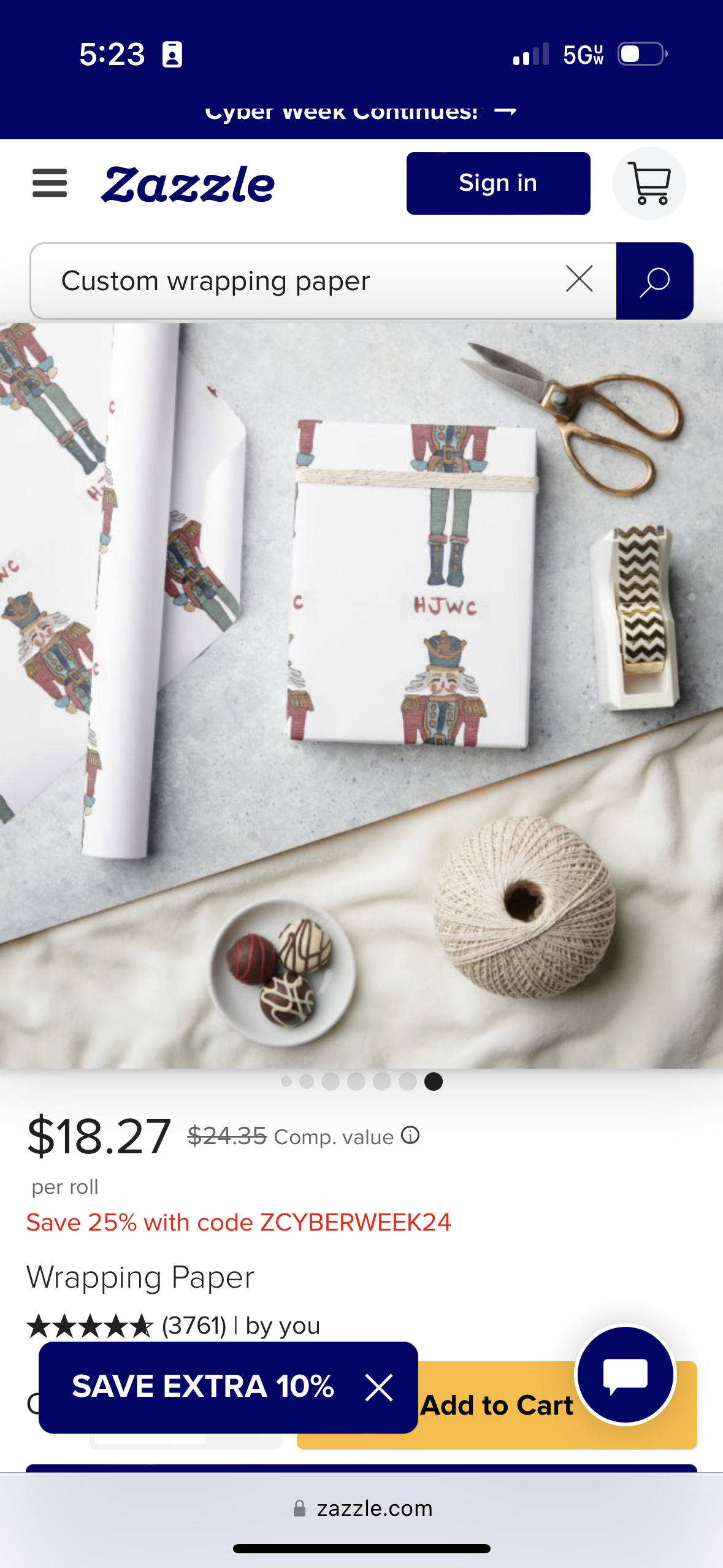 HJWC Holiday Wrapping Paper