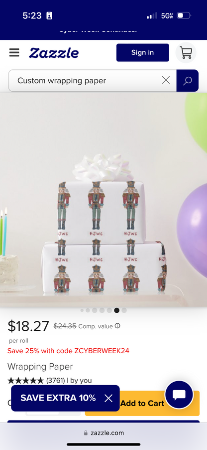 HJWC Holiday Wrapping Paper