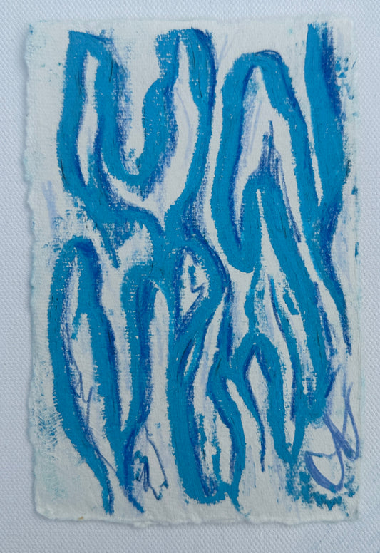 “Misty Lake ” - An Original Watercolor & Pastel on Paper in clear acrylic frame