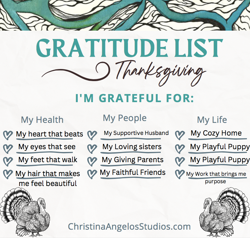 Gratitude List for your Thanksgiving Table