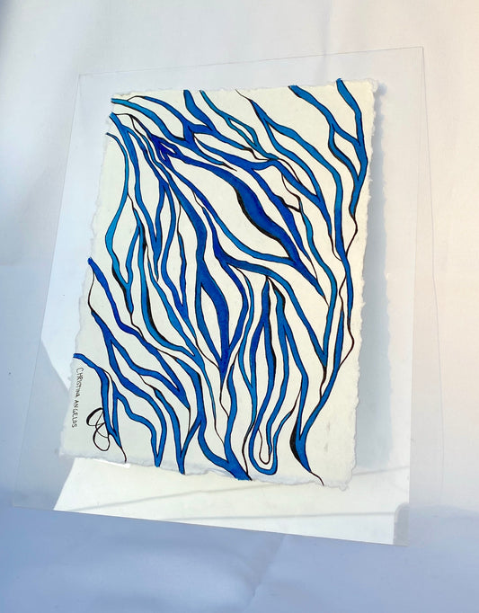 Eudaimonia blue abstract art inspired by the ocean